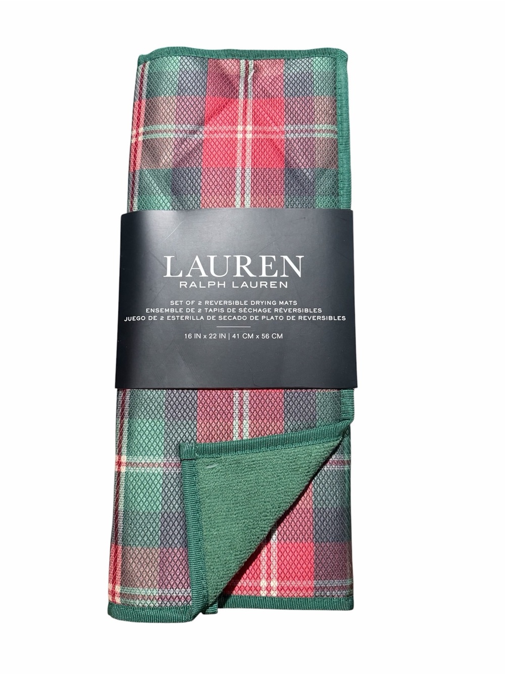 Ralph Lauren Christmas Plaid Tartan Reversible Drying Mats